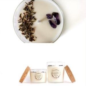 Vela natural de cera de soja – LAVANDA y AMATISTA