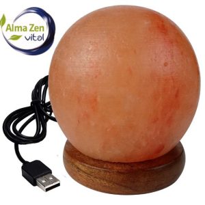 Lámpara de Sal Esfera USB – Ilumina con Calidez y Estilo