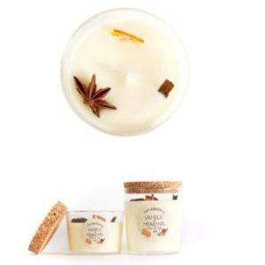 Vela natural de cera de soja – CANELA y NARANJA