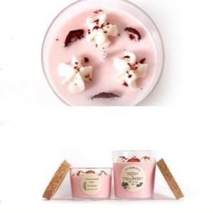 Vela natural de cera de soja – CREAM y STRAWBERRY
