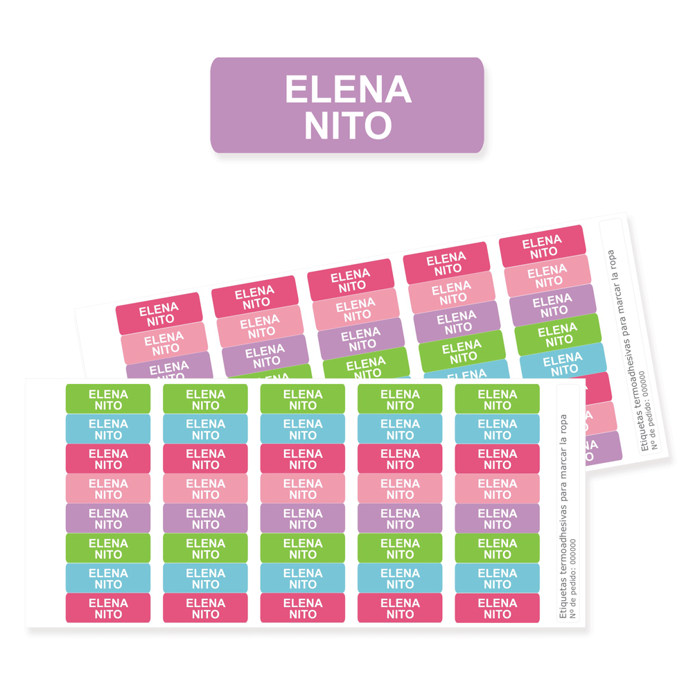 Etiquetas para ropa multicolor minis