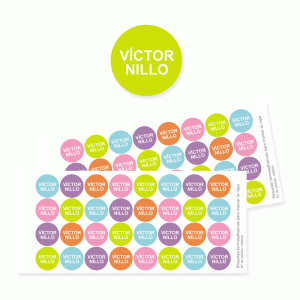 Etiquetas para ropa multicolor redondas