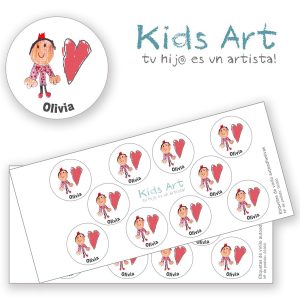 Etiquetas con el dibujo de tu hij@